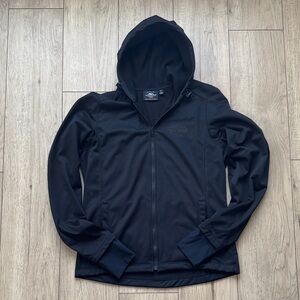 Harley Davidson Softshell Hooded Jacket Men’s Large Tall Black Full Zip Pockets